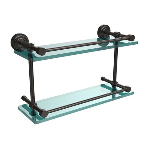 oil rubbed bronze glass shelf